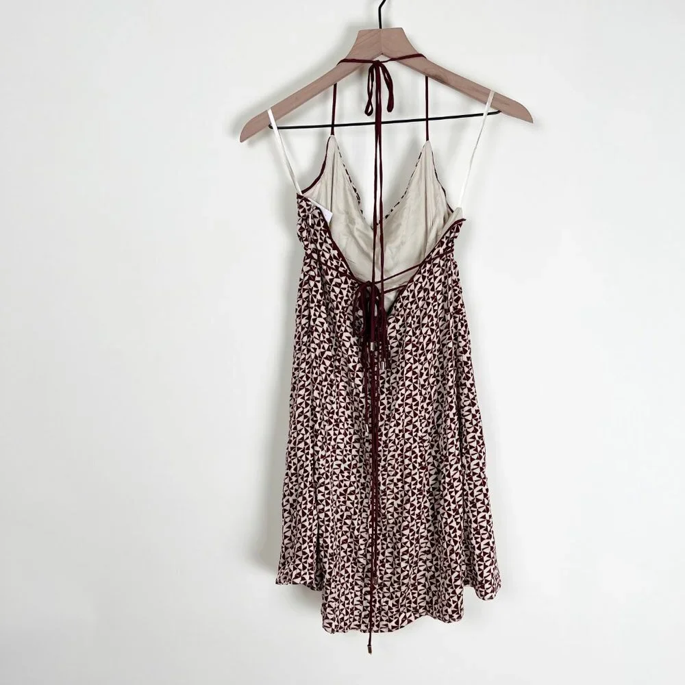 Free People Kai Mini Dress Print Tie Strap Low Back Sundress Summer Sun Backless - Picture 9 of 12